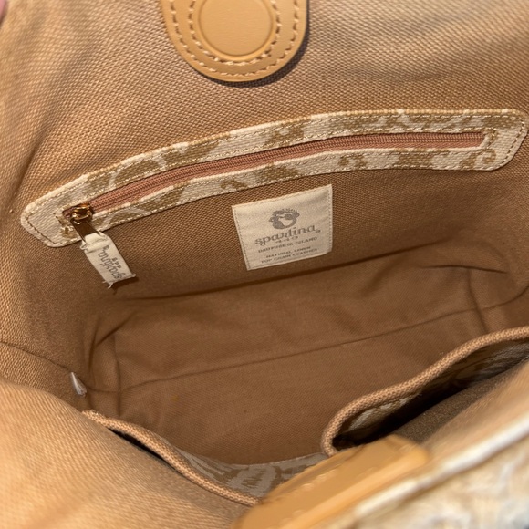 Spartina 449 Melody Bucket Purse Belgian Linen Magnetic Closure Exterior Pocket - Picture 6 of 11